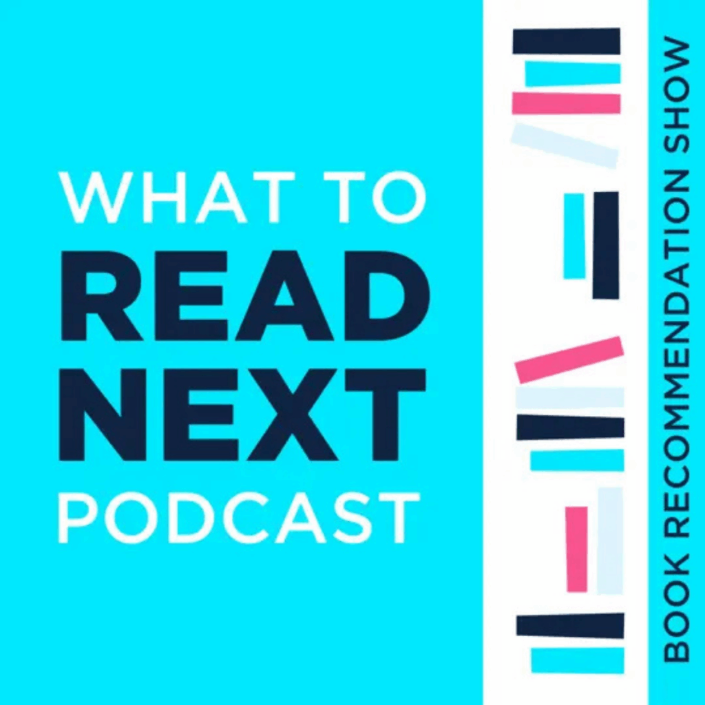 What to read next podcast logo.